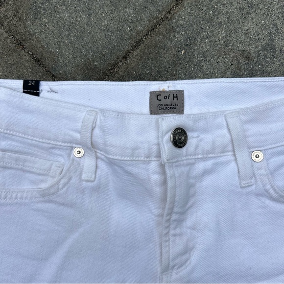 Citizens of Humanity White Denim Cutoff Shorts - Size 24 - Picture 2 of 7
